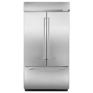 KitchenAid KBFN502ESS KitchenAid 24.2 Cu. Ft. 42 Width Built In Stainless French Door Refrigerator With Platinum Interior Design Simon s Furniture Refrigerator